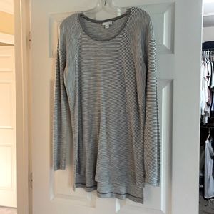 J Jill  gray and white striped tunic size small